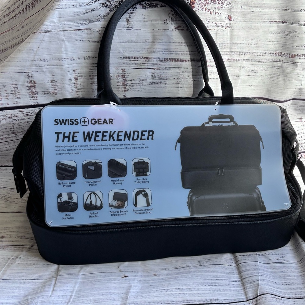 NWT SWISSGEAR Weekender II Travel Tote Bag in Black for Travel, Gym, Work 1097 - Picture 2 of 8